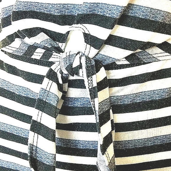 No Boundaries Striped Tie-Front Cutout Bodycon Mini Dress Black Gray White XS - Picture 8 of 10